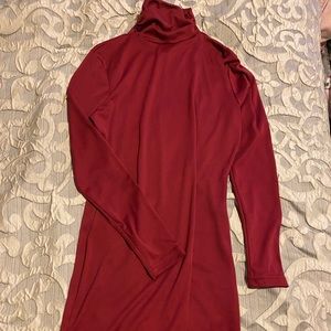 Maroon Turtle neck bodycon dress